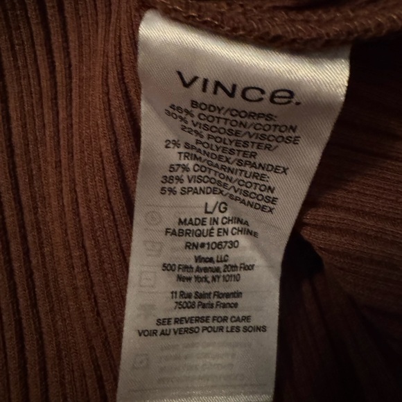 NWT Vince Brown Ribbed Midi Dress - Picture 7 of 7